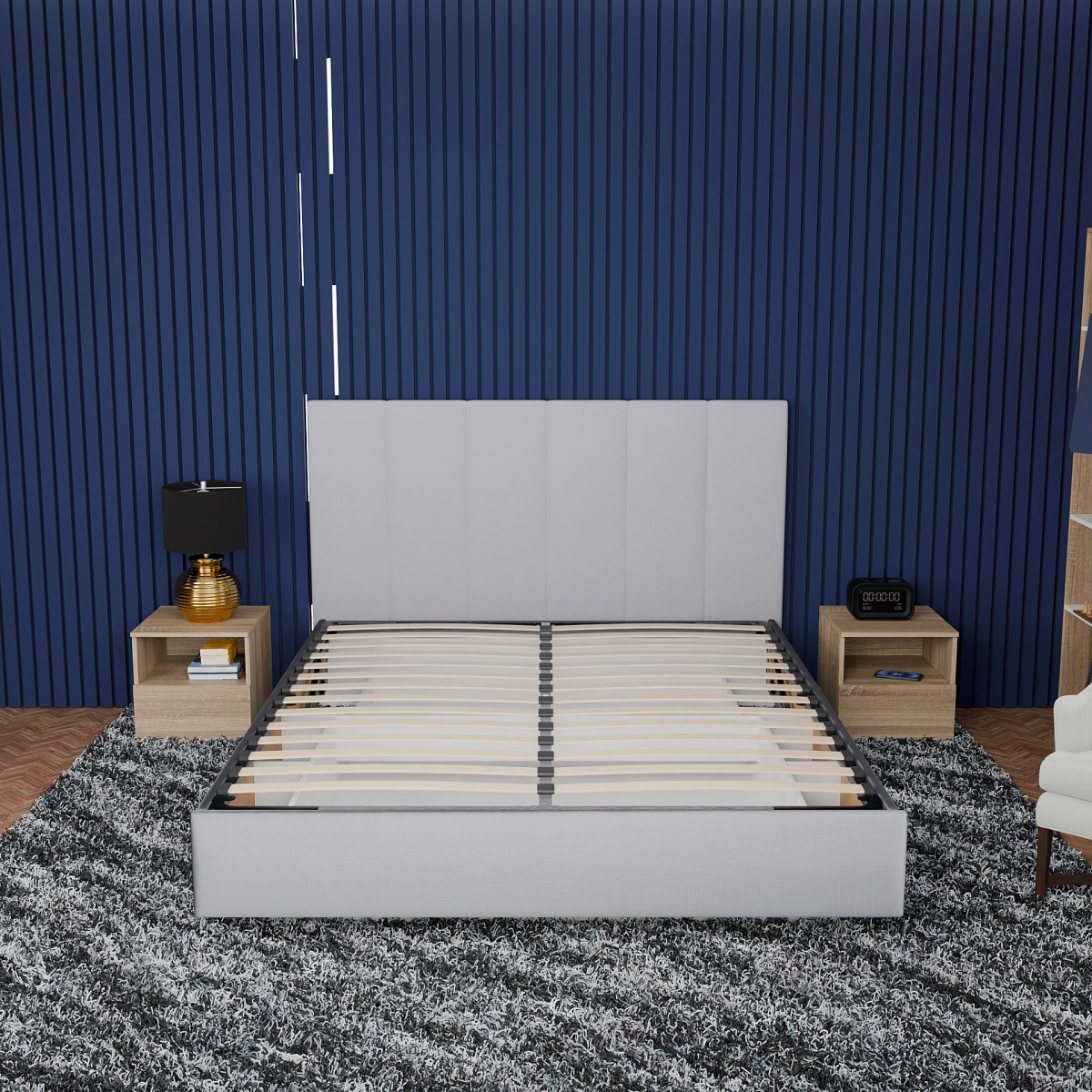 Кровать с подъемным механизмом Диона Серая 160х200 (stream24)